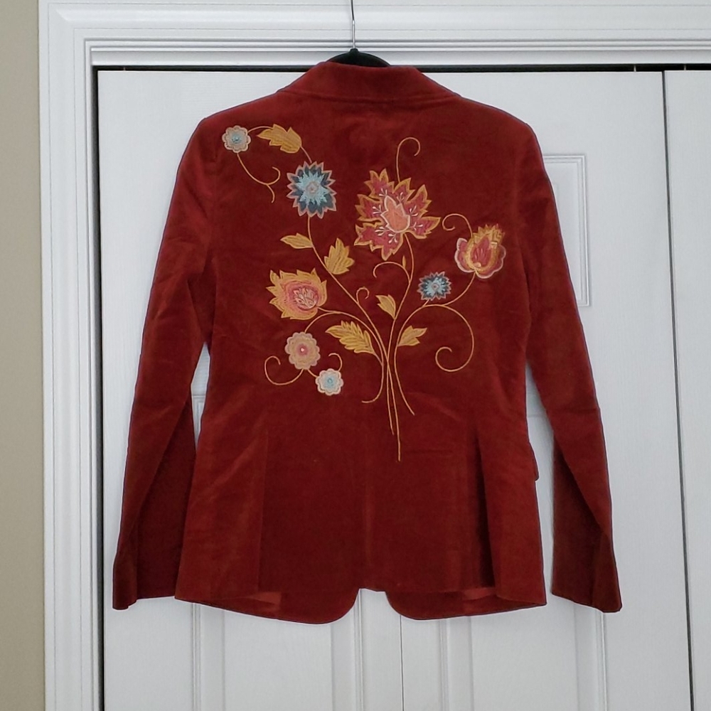 Cabi style 180 the poet blazer embroidered velvet